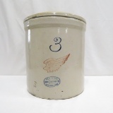 3 Gallon Red Wing Union Stoneware Crock & Lid