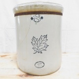 8 Gallon Western Stoneware Maple Leaf Crock