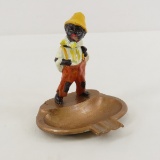 Metal Ashtray with cigar smoking nodder