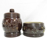 Red Wing Dancing Peasants Cookie Jar & Casserole