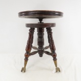 Antique Claw foot Adjustable Piano Stool