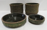 2 Brushware Planters & 2 Base Plates