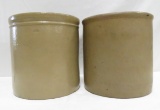 2 Salt Glaze 1 Gallon Stoneware Crocks