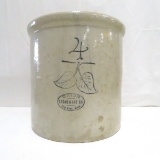 4 Gal Elephant Ear Red Wing Union Stoneware Crock