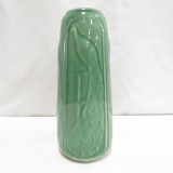 Red Wing Art Pottery Green Nokomis Peacock Vase