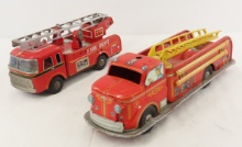 Marx & Yonezawa Tin Litho Friction Fire Trucks