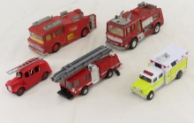 5 Dinky Toys Diecast Fire Trucks