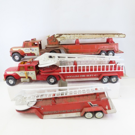 2 Nylint Fire Dept No. 2 Cabs & 3 Ladder Trailers