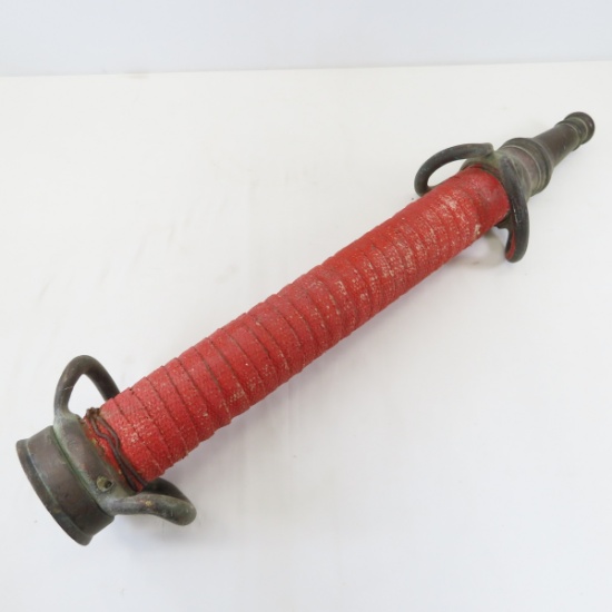 GS Wood Brass & Fabric Wrapped Fire Hose Nozzle