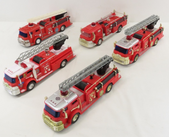1 Hess by Marx and 4 New Bright Bump-n-Go Trucks