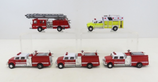 5 Road Champs Diecast Fire Trucks