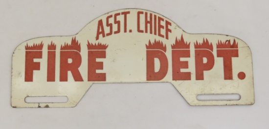 Assistant Chief Fire Dept License Plate Topper