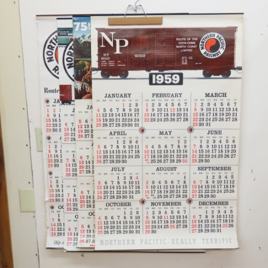 1956,1957,1958 &1959 NP Wall Calendars