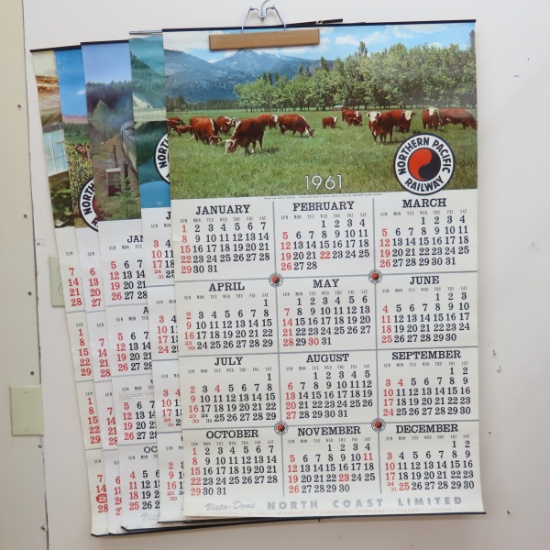 1960, 1961,1962,1963,1964 NP Wall Calendars