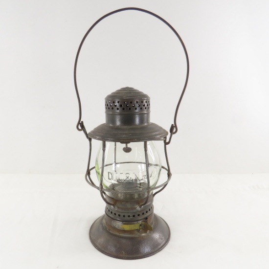 Unmarked Bellbottom Tall Lantern Clear Cast DM&NRY