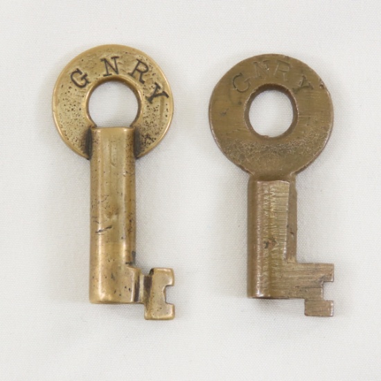 2 GNRY Brass Switch Keys- 1 is H -1387