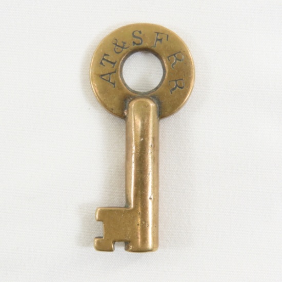 AT&SF RR (Santa Fe) Stockyard Brass SB Co Key