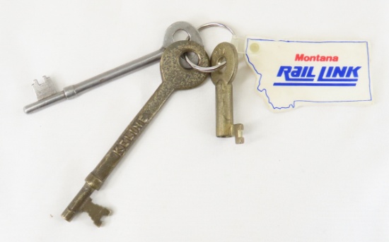 MRL 500 Brass Switch Key & 2 Caboose Keys