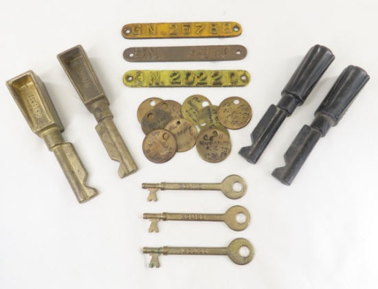 Caboose Keys, Engine Reverse Levers, Tags & More