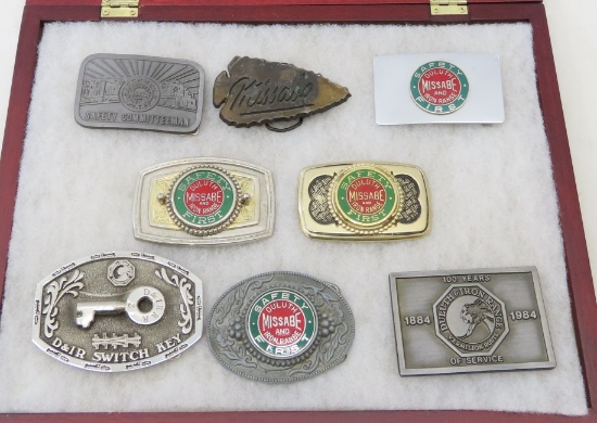 Missabe Belt Buckle Collection in Display Case