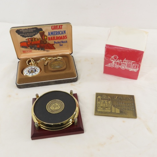 SP Lines Pocket Watch Set & Other RR Collectibles