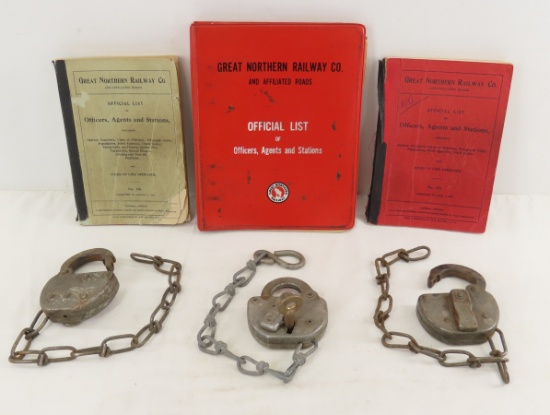 3 Steel Locks & 2 Officers, Agents & Stations Book