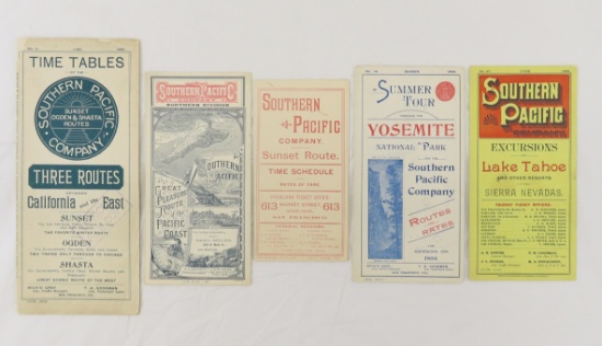 1886-1895 Southern Pacific Time Tables & Brochures