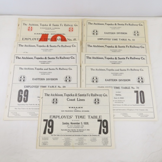 10 AT&SF RY Co 1927-1940 Employes' Time Tables