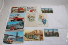 10 Mid-Century Trucks and other Postcards and