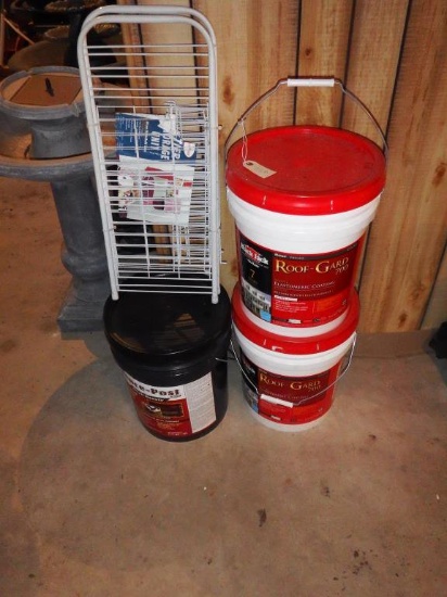 Lot #393a- (2) 5 gallon pails of roof-gard 700 white elastomeric coating and (1) 5 gallon  pail