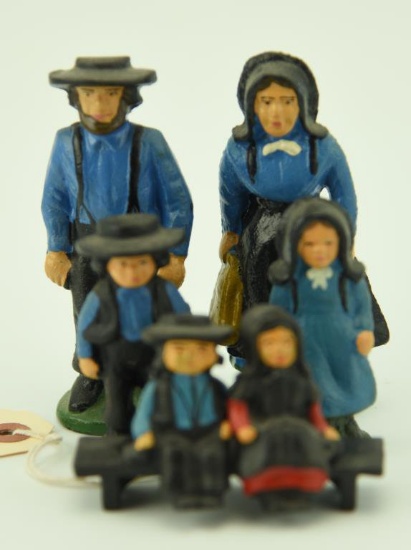 Lot #50- Set of (6) cast iron Amish figurines 