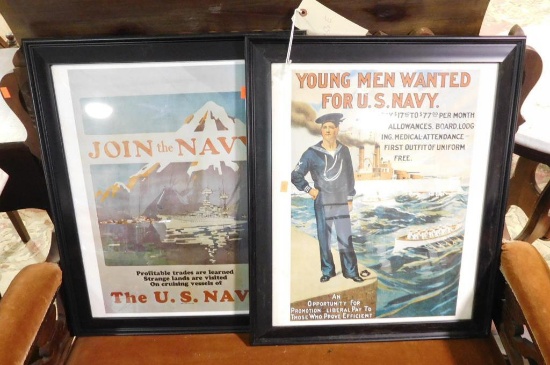 Lot #153E - (2) Reproduction Navy recruiting posters (20” x 26”)