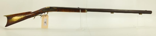 Lot #19 - Odenbaugh Mdl Percussion Sporting  Rifle Marked "Odenbaugh, Wheeling Va" .38  Perc SN#