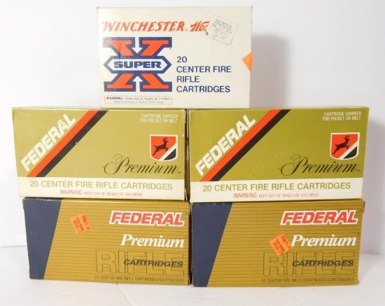 Lot #30B - (5) full boxes of 7mm Remington Magnum ammo to include: (4) boxes of Federal  Premium