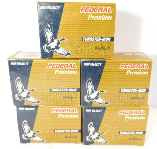 Lot #30C - (5) Full boxes of Federal Premium Tungsten Iron 10 gauge 3 ½” #4 shot (50)  rounds