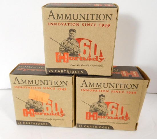 Lot #45H - (3) Full boxes of Hornady  .380 auto 90 grain XTP (75 rounds total)