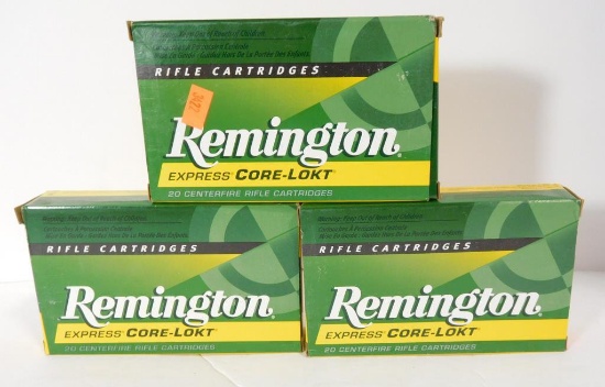Lot #60L - (3) Full boxes of Remington Express 7mm Mauser 140 grain (60 rounds total)