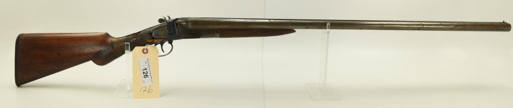 Lot #126 - Leader Mdl SxS Hammer Shotgun 12 Ga SN# 321459~~ 30” BBL, 46.5” OAL. Badly cracked/
