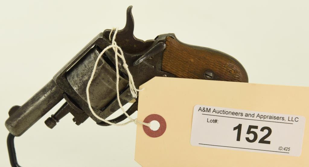 Lot #152 - Unk. Maker (Belgian?) Mdl Small DA Revolver w/Folding Trigger .30 RF +/- SN# 14~~
