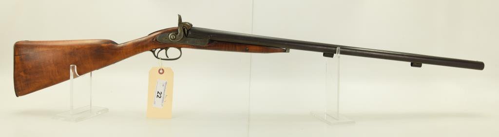Lot #22 - Manton Mdl SxS Percussion Shotgun 12 Ga SN# None~~ 28" BBL, 44" OAL, Ext. Hammers,