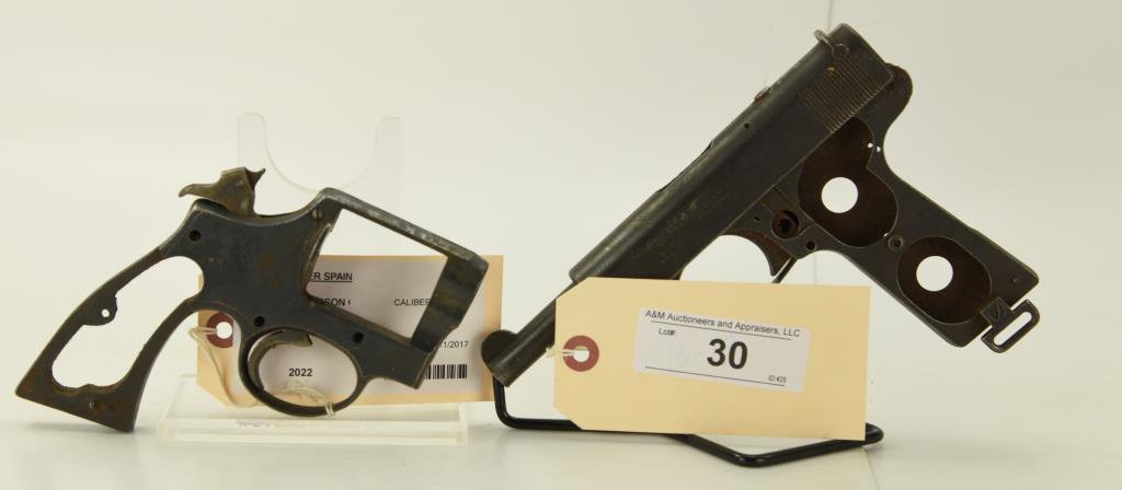 Lot #30 - 1 Rev. Frame & 1 Pistol Frame to Incl: Unk. Maker Spain Mdl Smith & Wesson Copy Frame