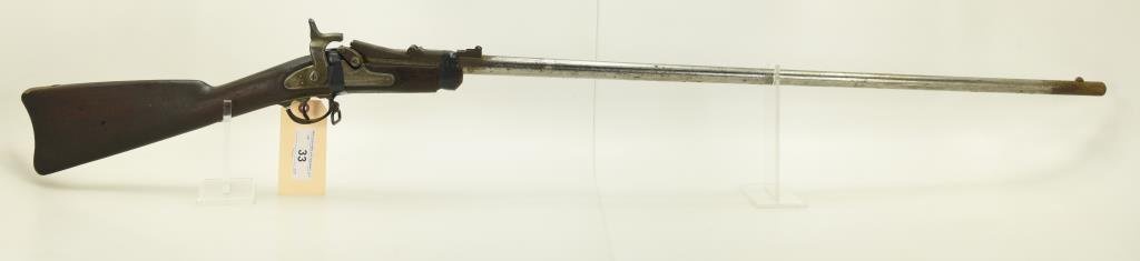 Lot #33 - US/Springfield Mdl 1868 Trap Door Rifle .50 Cal SN# 45299~~ 24.5” BBL, Stock cut down,