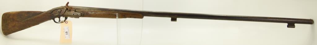 Lot #61 - Unk. Maker Mdl Musket, Conv. From Flint .78 Cal +/- SN# None~~ 43” BBL, 59.5” OAL.