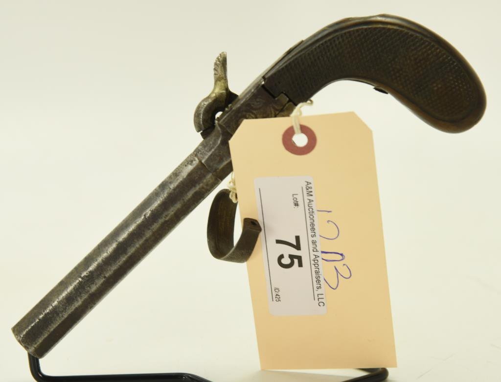 Lot #75 - Belgian Mdl S.S. Pocket Pistol, Screwbarrel .50 Cal SN# None~~ 4.5" Octagonal BBL
