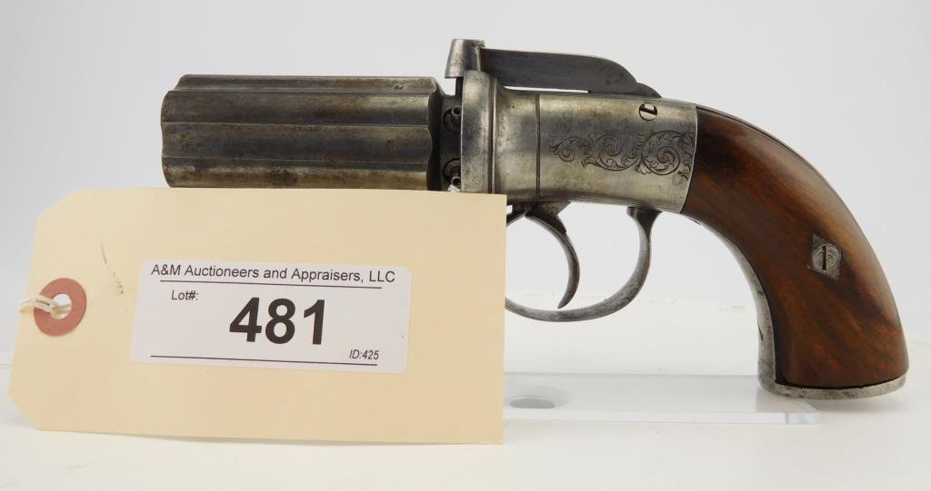 Lot #481 - Unk Maker Pepperbox Perc DA Pistol