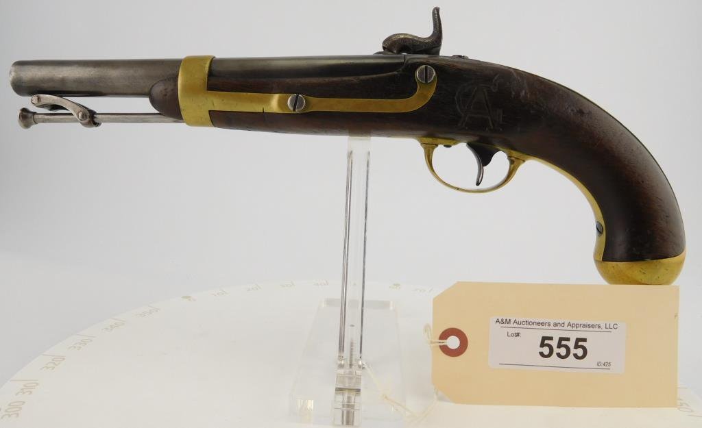 Lot #555 - US/IN Johnson 1842 Perc. Pistol