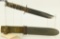 Lot #800Q - U.S. Navy MK2 knife with sheath engraved Camillus, N.Y. 21 ½”