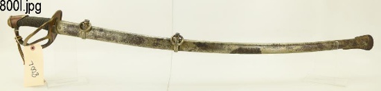 Lot #800L - Civil War era sword with scabbard numbered 19 on base of blade