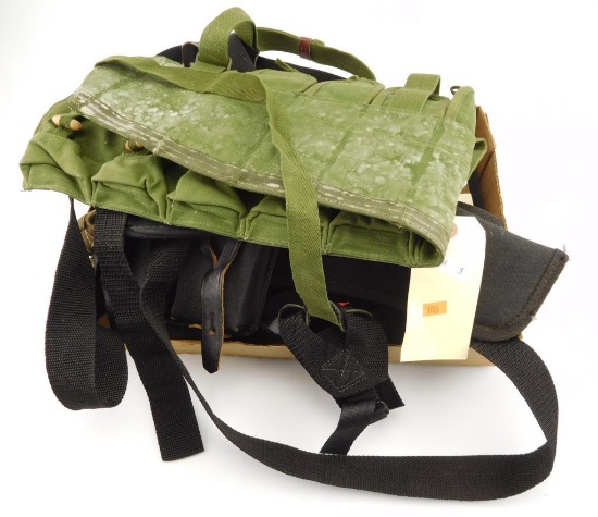 Lot #5 - Several pistol cases, (2) shoulder holsters, one leather soft case, double  leather