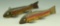 Lot 3464 - (2) Primitive carved fish decoys from the Great Lakes Region all original  paint and